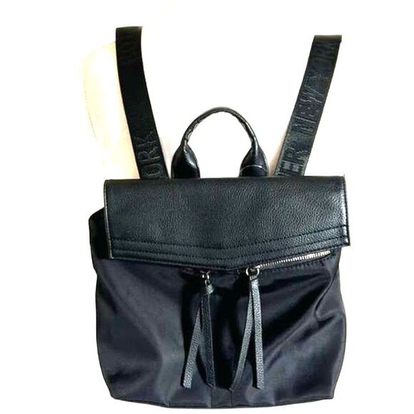 Botkier NY Mini Trigger Nylon Black Backpack Double Zipper Bag ~Excellent! - Picture 1 of 13